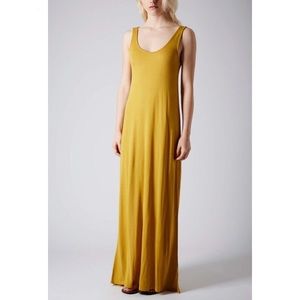 Topshop Yellow Low Back Maxi Dress Size 4